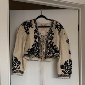 Free People Beige and Black Bali Mabel jacket